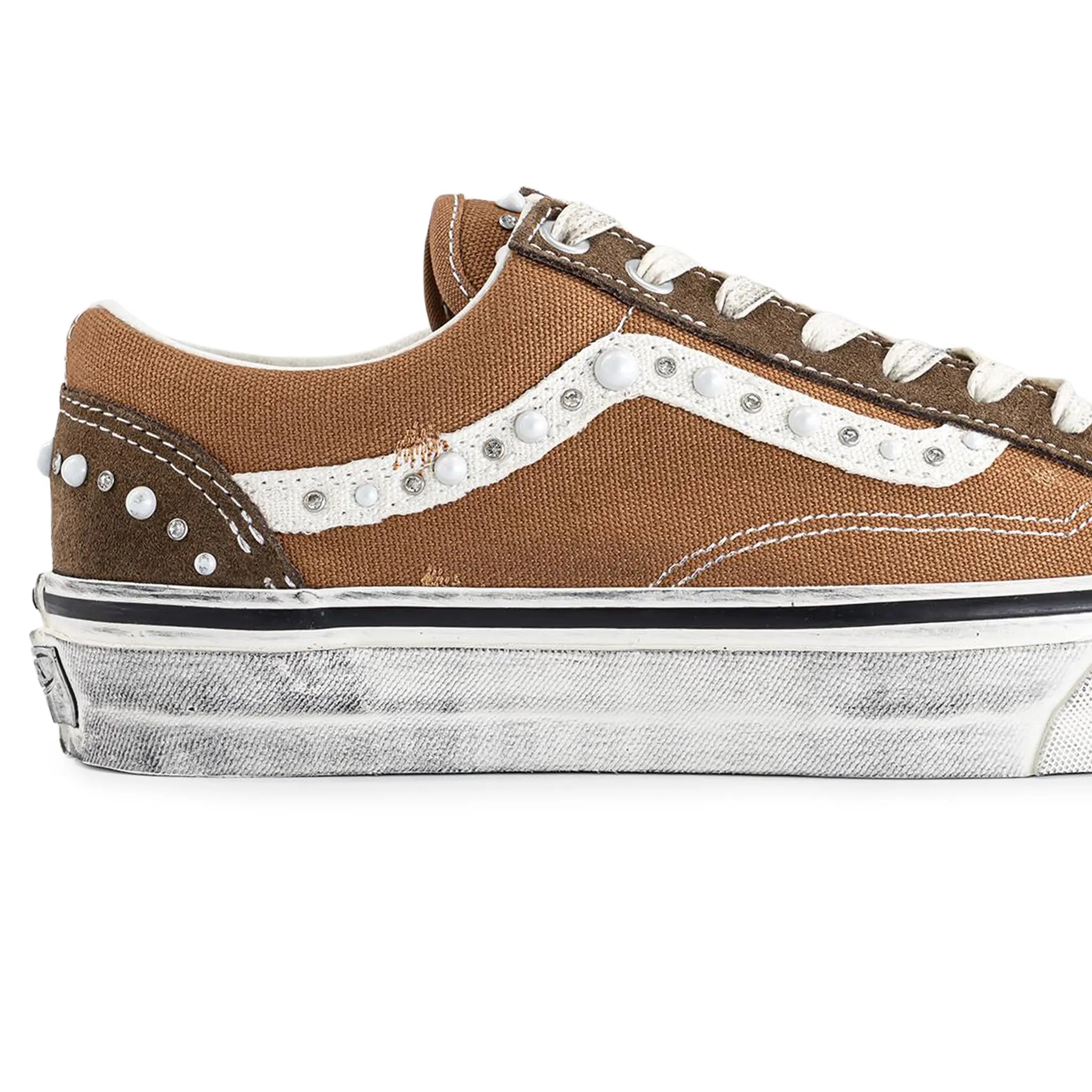Detailed Side View of Vans Pearlised Pack Cocoa Brown Old Skool 36LX VN000E8VFST1